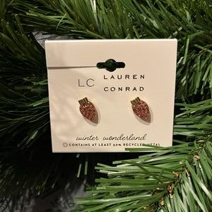 Lc Lauren Conrad Christmas pink ornament earrings